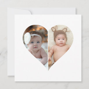 Faire-part Collage photo en forme de coeur 2