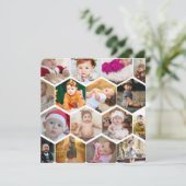 Faire-part Collage photo Hexagon (Debout devant)