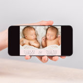 Faire-part Collage photo minimal Twin Baby Girls