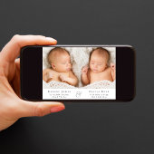 Faire-part Collage photo minimal Twins Naissance