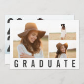 Faire-part collage photo moderne audacieux graphiste diplômé (Devant / Derrière)