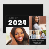 Faire-part Collage photo moderne Classe de 2024 Graduation (Devant / Derrière)