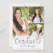 Faire-part Collage photo moderne de pinceau multicolore (Devant)