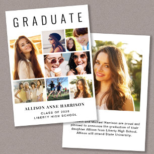Faire-part Collage photo moderne Graduation