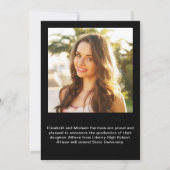 Faire-part Collage photo moderne Graduation noire (Dos)