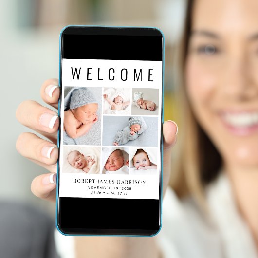 Faire-part Collage photo moderne naissance