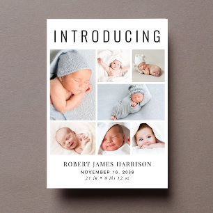 Faire-part Collage photo moderne naissance