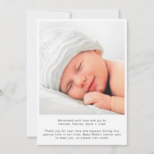 Faire-part Collage photo moderne naissance (Dos)