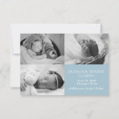 Faire-part Collage photo moderne simple bébé fille (Dos)