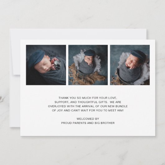 Faire-part Collage photo moderne Simple Naissance d'un nouvea (Dos)