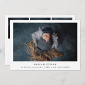 Faire-part Collage photo moderne Simple Naissance d'un nouvea (Devant / Derrière)