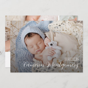 Faire-part Collage photo multiple simple naissance