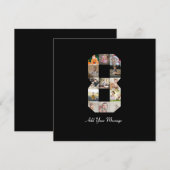 Faire-part Collage photo n°8 noir et blanc (Devant / Derrière)