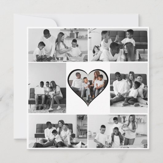 Faire-part Collage photo noir et blanc 7 (Devant)