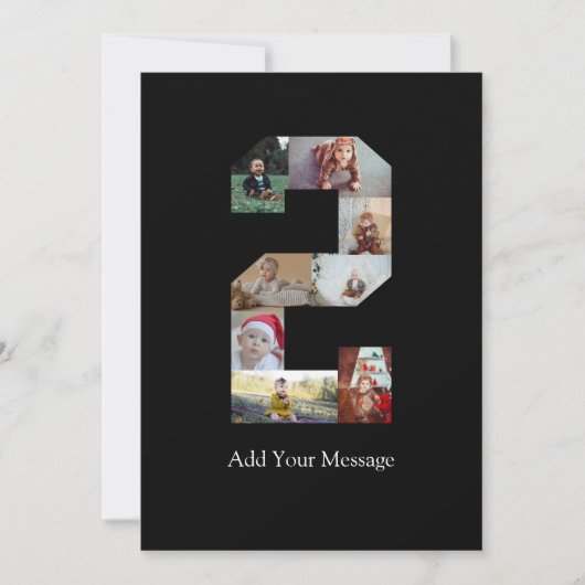Faire-part Collage photo noir et blanc numéro 2 (Devant)
