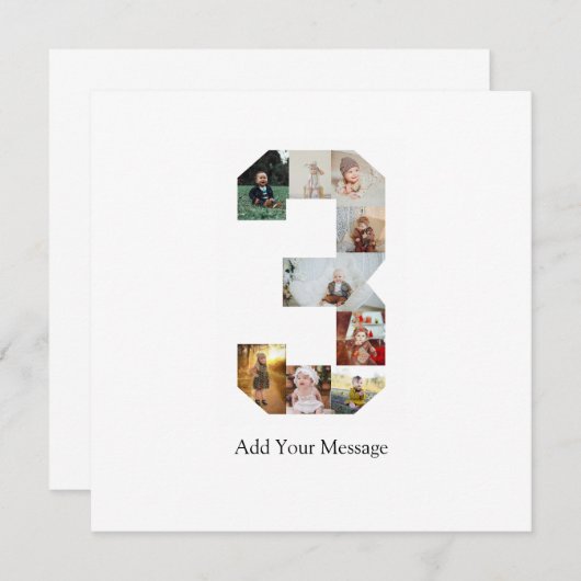Faire-part Collage photo noir et blanc numéro 3 (Devant / Derrière)