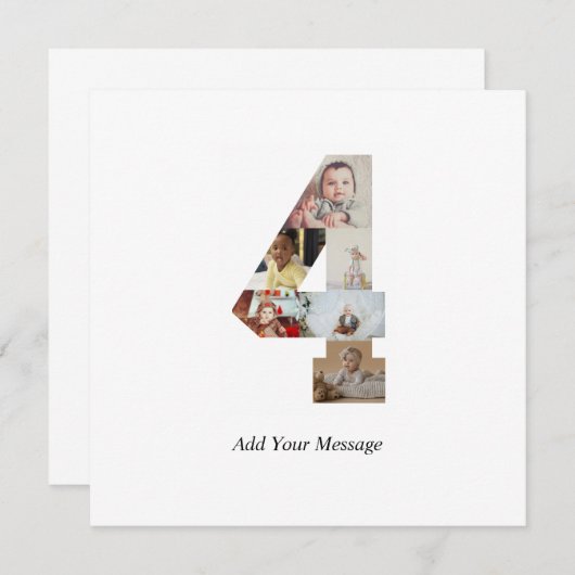 Faire-part Collage photo noir et blanc numéro 4 (Devant / Derrière)