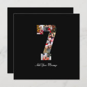 Faire-part Collage photo noir et blanc numéro 7 (Devant / Derrière)