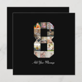 Faire-part Collage photo noir et blanc numéro 8 (Devant / Derrière)