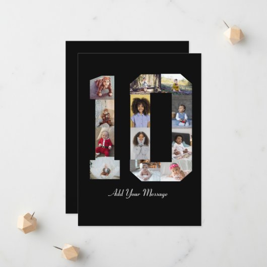 Faire-part Collage photo numéro 10 (Devant/Arrière en situation)