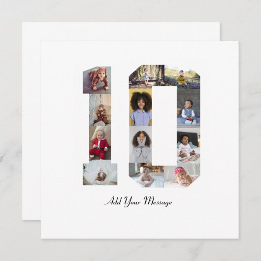 Faire-part Collage photo numéro 10 (Devant / Derrière)