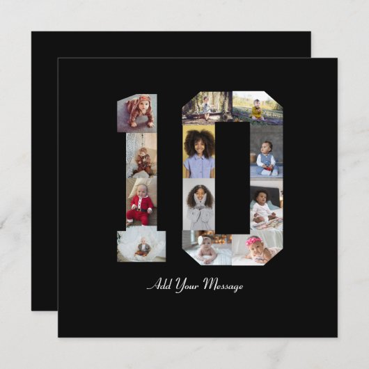 Faire-part Collage photo numéro 10 (Devant / Derrière)