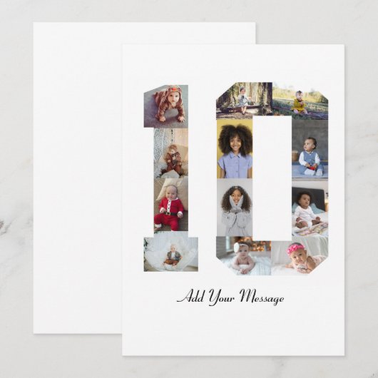 Faire-part Collage photo numéro 10 (Devant / Derrière)