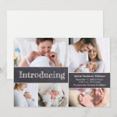 Faire-part Collage photo personnalisé Présentation de l'état  (Devant / Derrière)