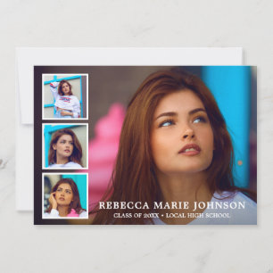 Faire-part Collage photo simple Graduation moderne