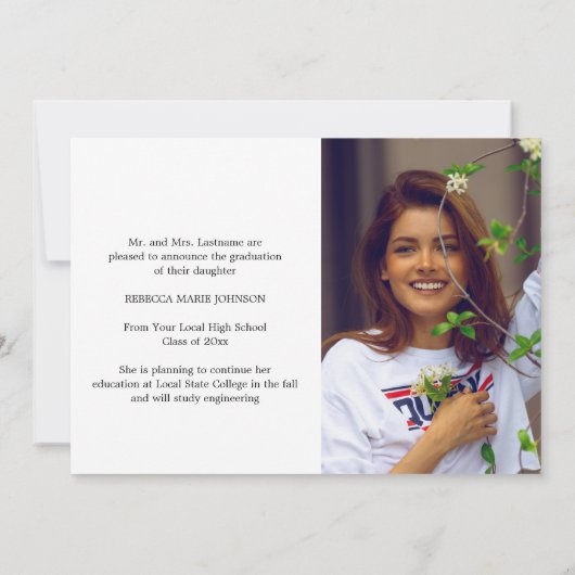 Faire-part Collage photo simple Graduation moderne (Dos)