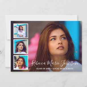 Faire-part Collage photo simple Graduation moderne
