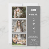 Faire-part Collage photo simple Nom de grade Graduation (Dos)