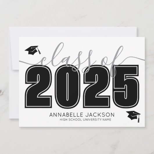 Faire-part Collage photo simple Script Graduate (Devant)