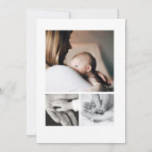 Faire-part Collage photo simple Unisex naissance bébé (Dos)