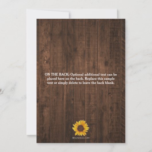 Faire-part Collage photo tournesol rustique Graduation (Dos)