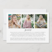 Faire-part Collage photo violet remise de diplôme (Dos)