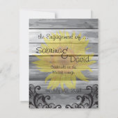 Faire-part Collection de bois de grange aux tournesols Annonc (Dos)