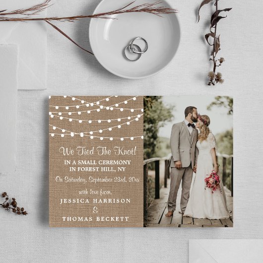Faire-part Collection de Mariages Rustic Burlap