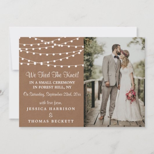 Faire-part Collection de Mariages Rustic Kraft (Devant)