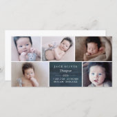 Faire-part Collection photo bleu et blanc de la Marine Bébé (Devant / Derrière)