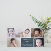 Faire-part Collection photo bleu et blanc de la Marine Bébé (Debout devant)