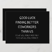 Faire-part Collègue quittant Coworker Quitter Funny New Job (Devant / Derrière)