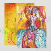 FAIRE-PART COLOMBINA / MARDI GRAS MASQUERADE BALL (Devant / Derrière)