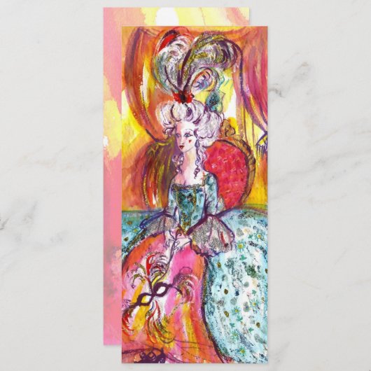 FAIRE-PART COLOMBINA / MARDI GRAS MASQUERADE BALL (Devant / Derrière)