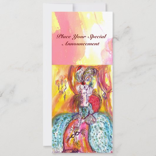 FAIRE-PART COLOMBINA / MARDI GRAS MASQUERADE BALL (Devant)