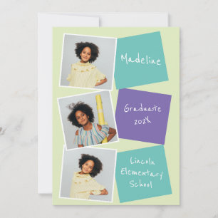 Faire-part Coloré 3 Photo Élémentaire