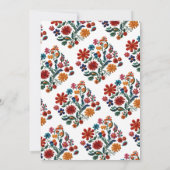 Faire-part Colorful Floral Fiesta Embroidery Photo Graduation (Dos)