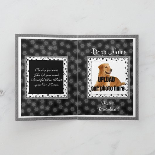 Faire-part commémoratif de chien - perte d'animal (Intérieur)