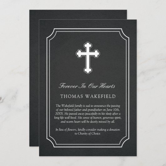 Faire-part commémoratif de la Croix-Blanche de Cha (Devant / Derrière)