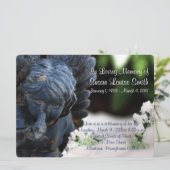 Faire-part commémoratif de la statue d'Ange (Debout devant)